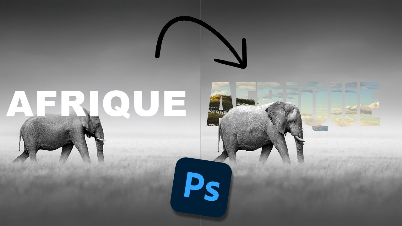 Photoshop débutant : mettre une image dans un texte (pas à pas)