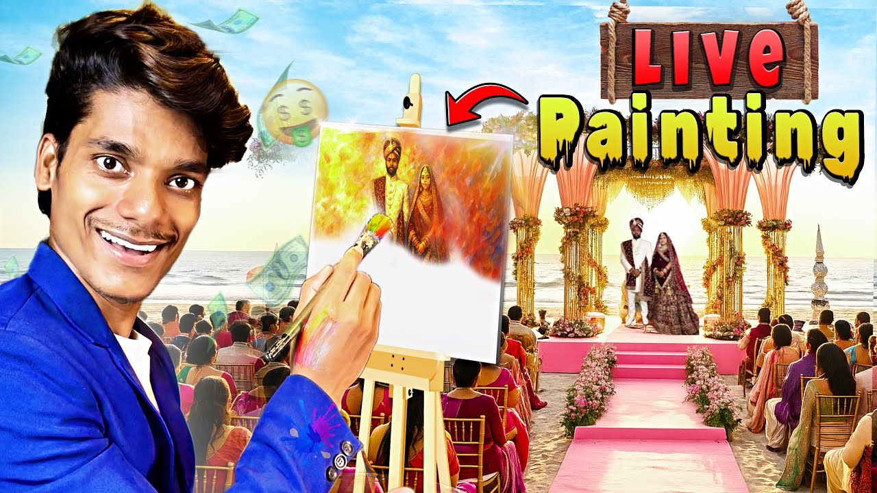 1st Marriage live painting in my life 😍