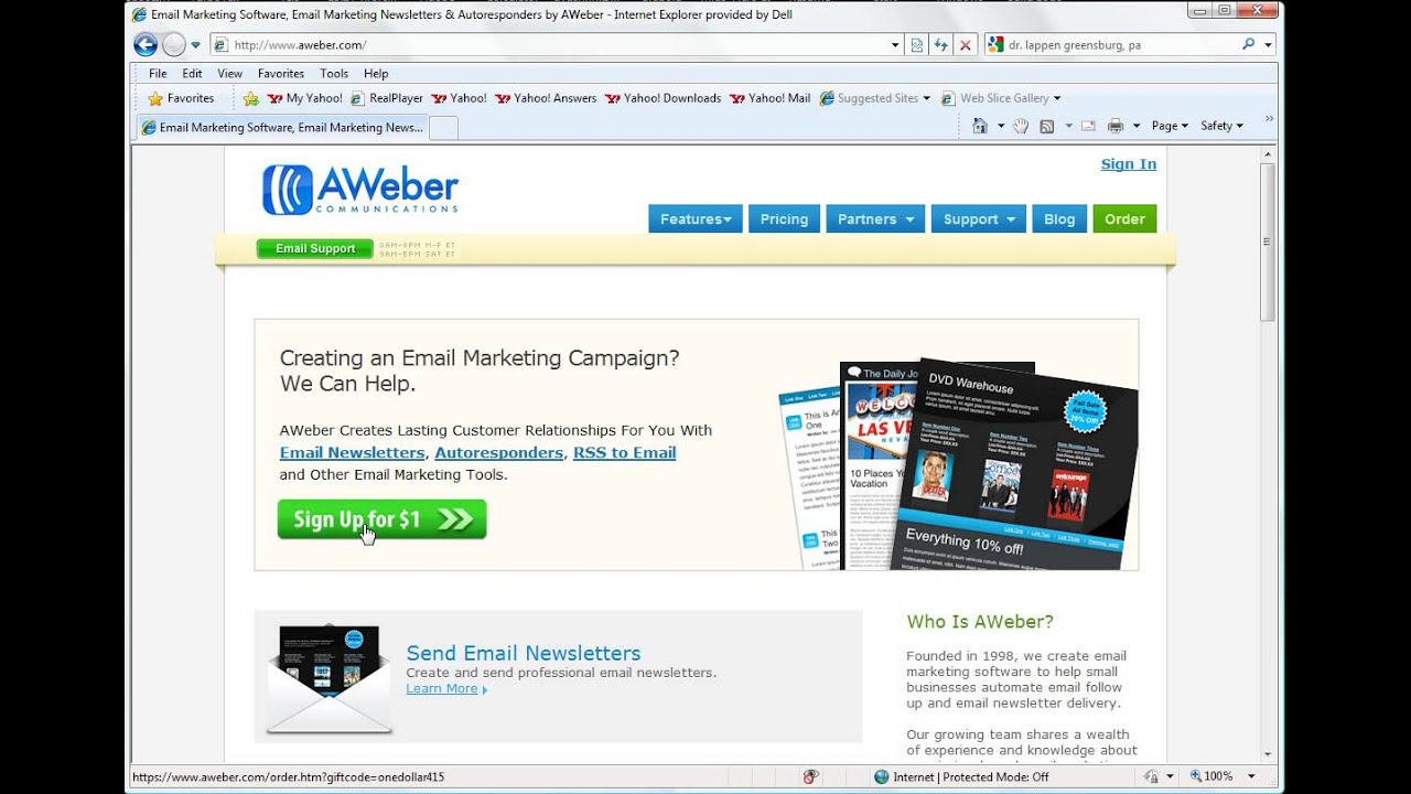 aweber signup and aweber login