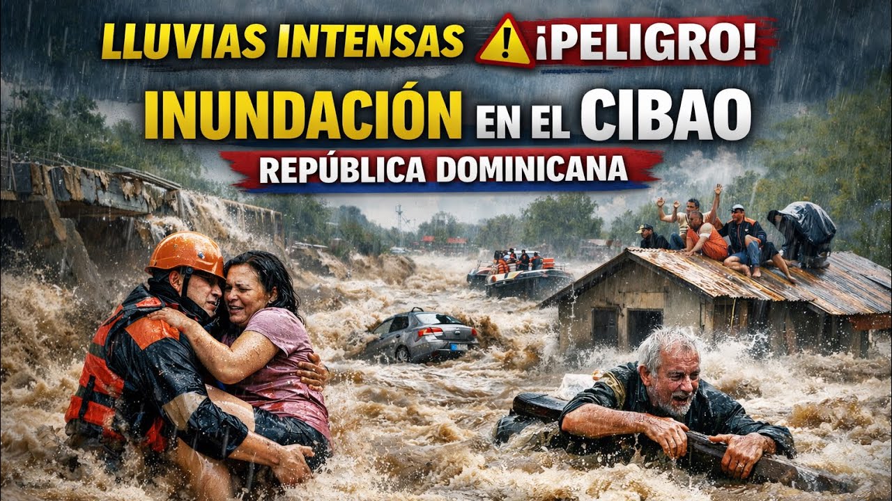 Inundaci&oacute;n Rep&uacute;blica Dominicana, zona norte. Lluvias intensas en el cibao. 🇩🇴📍 