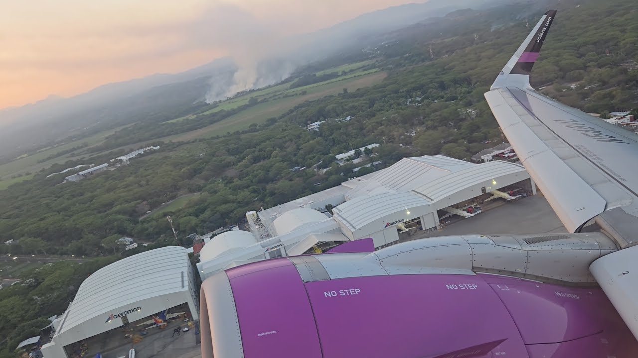 Volaris Airbus A320neo Pushback, Taxi, and Takeoff from San Salvador(SAL), El Salvador