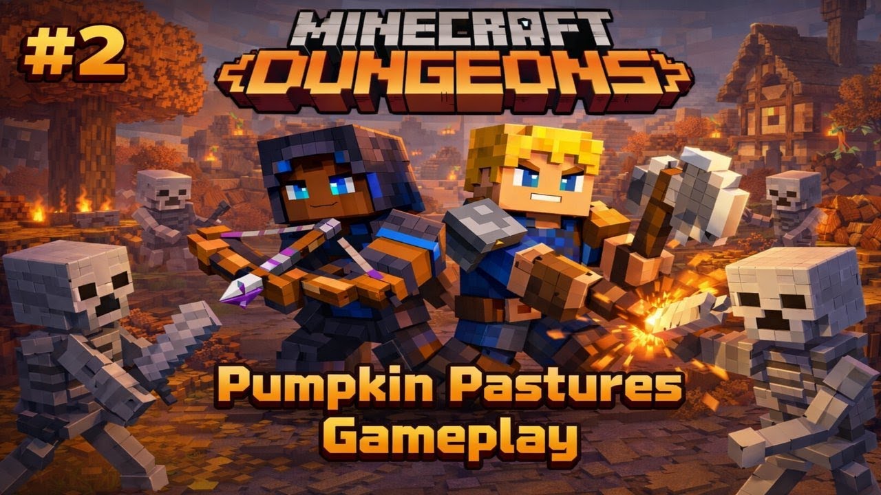 Minecraft Dungeons Gameplay #2 Pumpkin Pastures