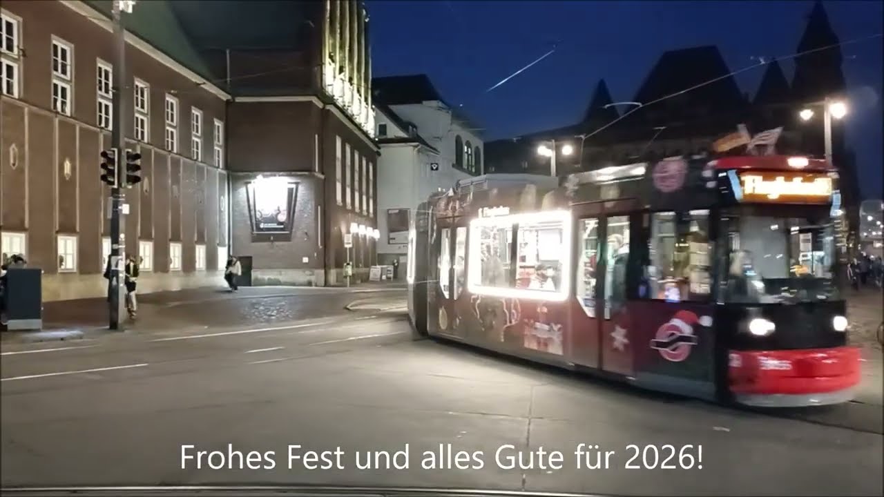 [Bremen] BSAG Weihnachtsbahn Tw 3055 (17.12.2025)