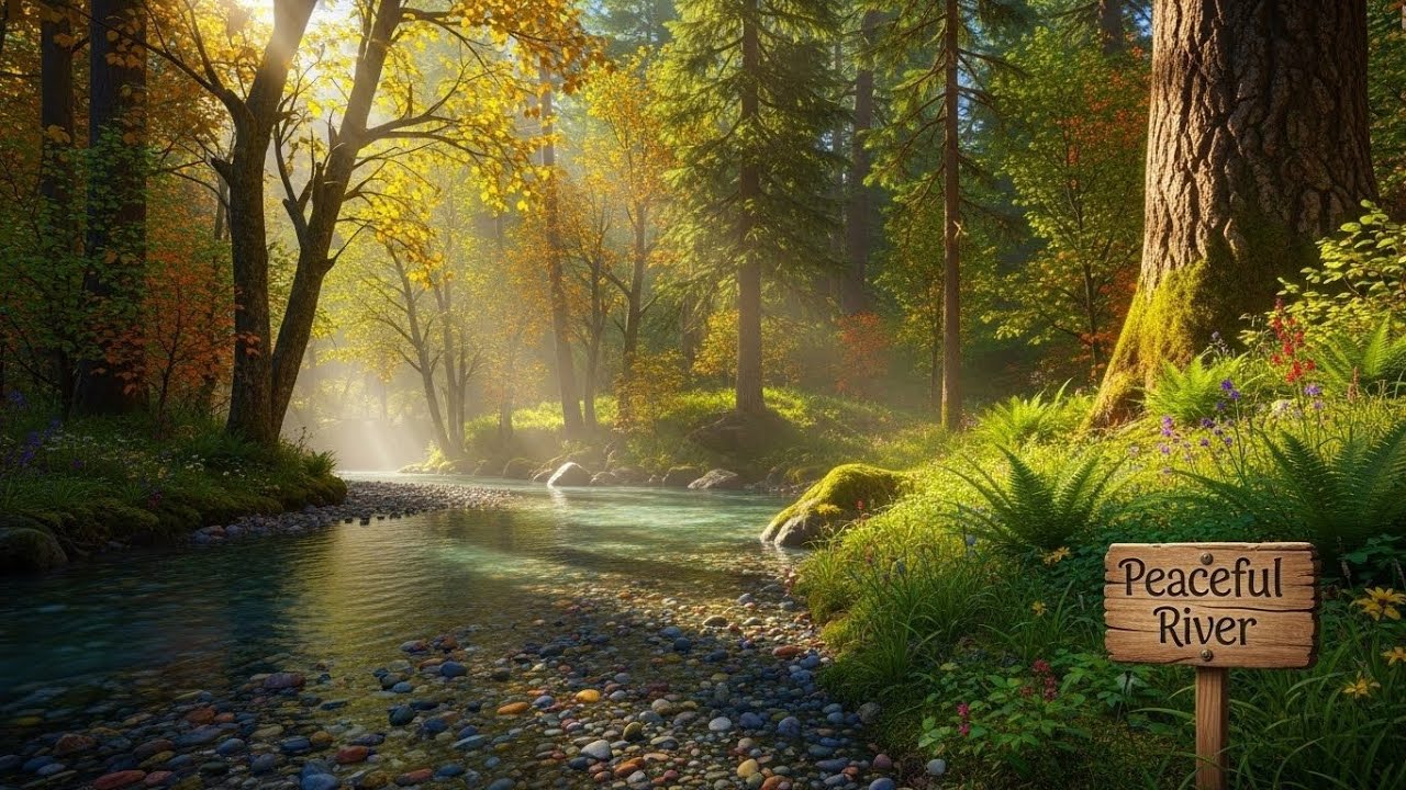 Flowing River in Forest 🌿🌊 Gentle Nature Sound for Meditation and Calm Mind #2775