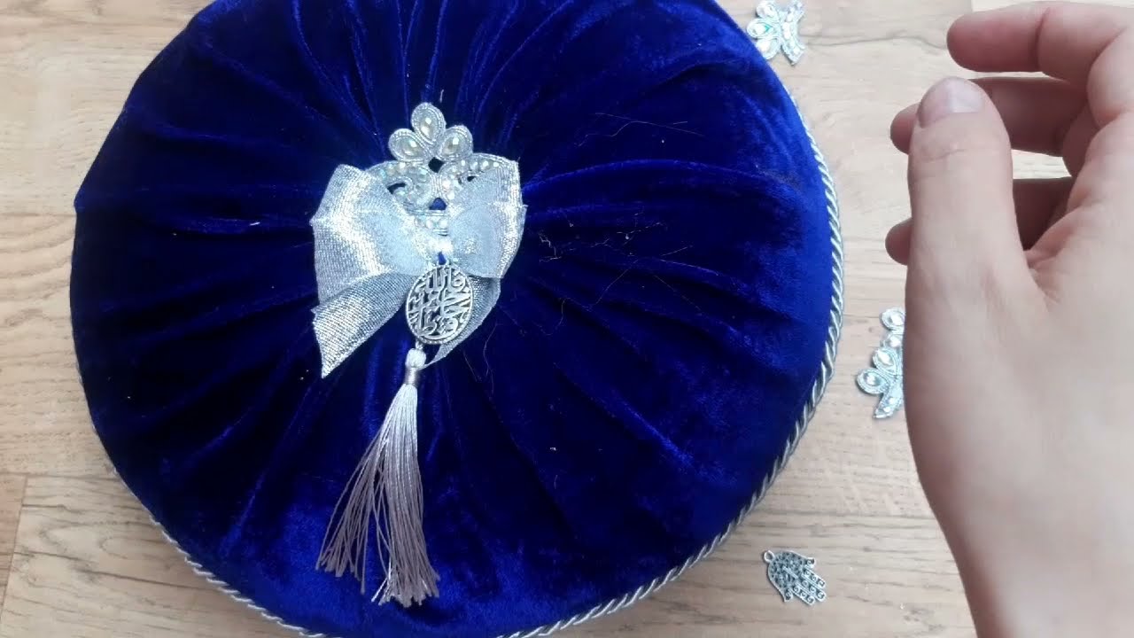 وسادة الحنة 💙 وسادة اليد 💙 طبق الحنة للعريس،ختان 💙 تزيين وسادة الحنة بطريقة مبتكرة #مشروع_مربح