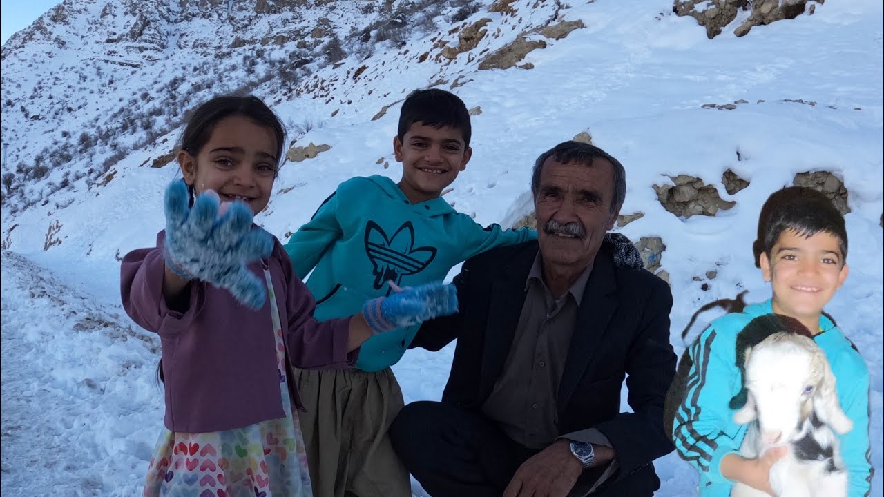 Happy day of Farzin and Farnaz in the mountains and Badamistan | Snow game and meet family! 