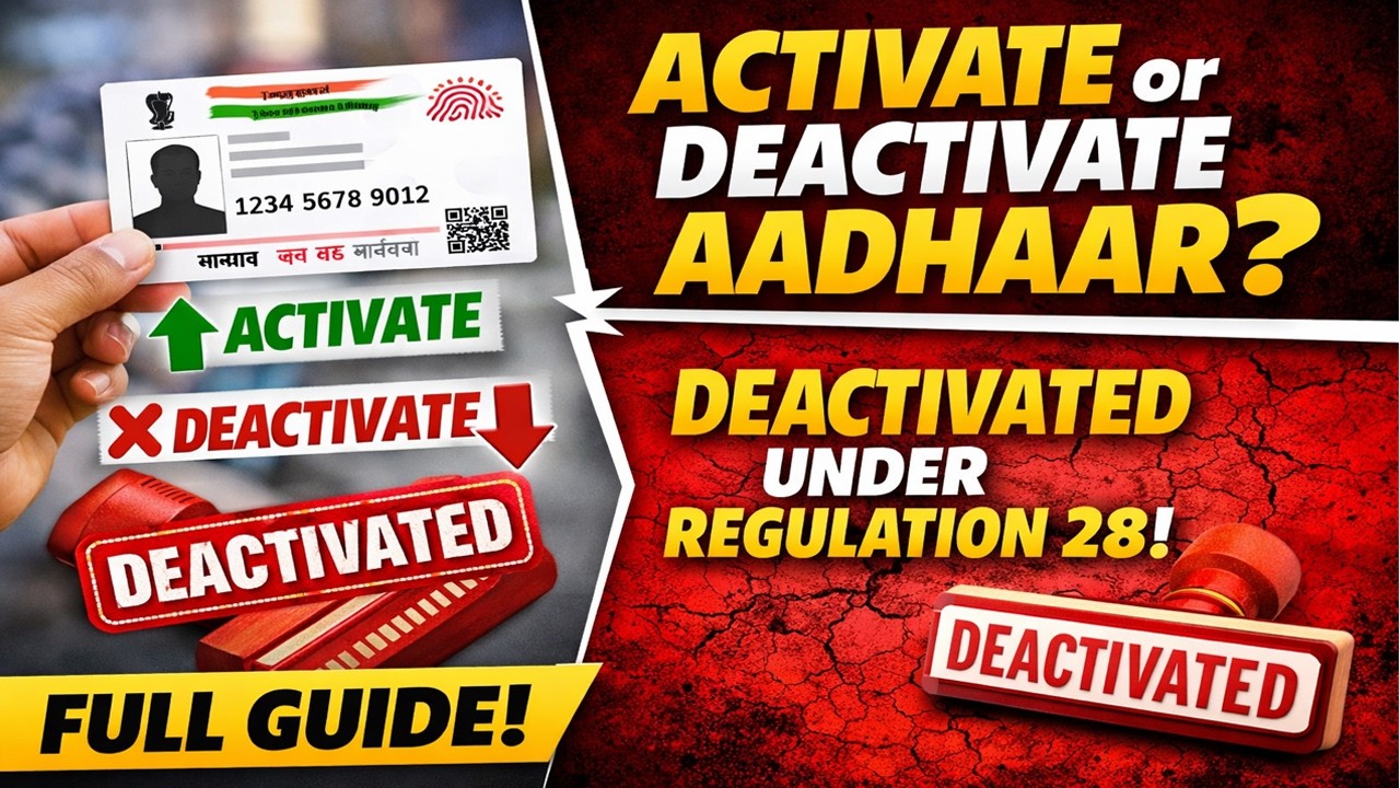 How To Activate Deactivate Aadhaar Under Regulation 28 | Complete Process