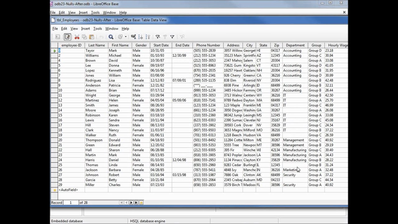 LibreOffice Base (23) Nulls