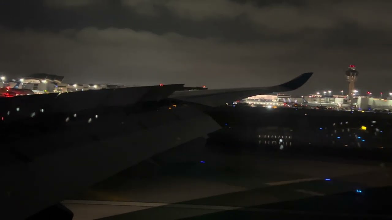 INCREDIBLE NIGHT LANDING | DL516 A339 KLAX RWY 25L | 4k 60fps