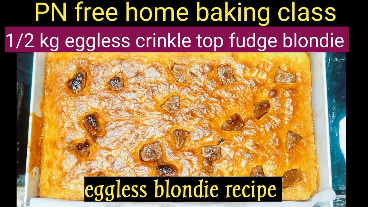 1/2 kg eggless crinkle top fudge white chocolate inblondie #eggless blondie #1/2 kg blondie #free