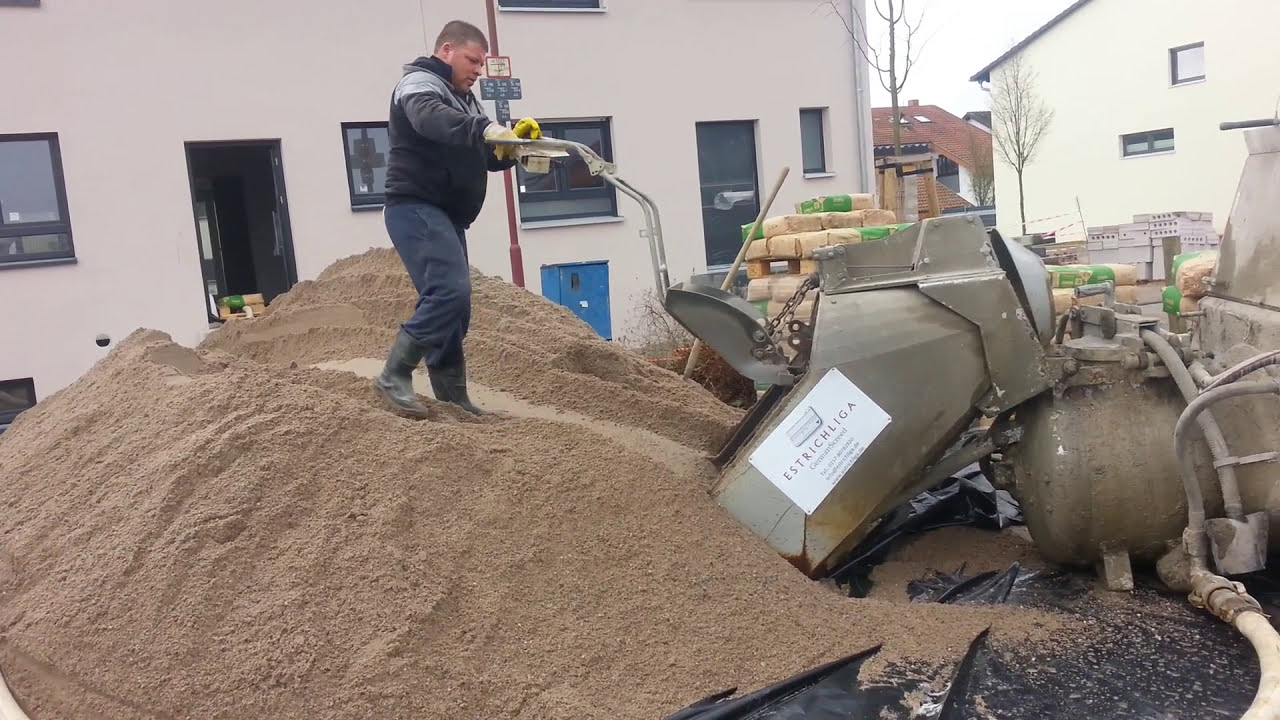 ESTRICHLIGA Estrich mischen mit Beschicker