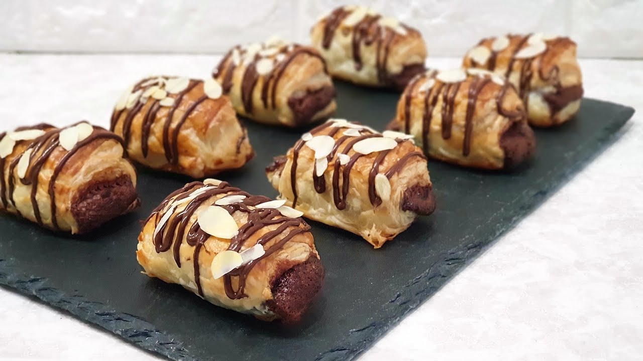Mini napolitanas de Nutella con masa de hojaldre