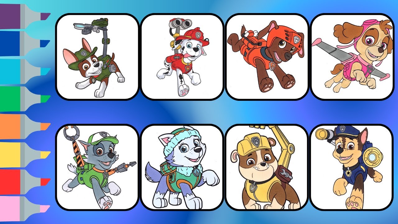 PAW PATROL Coloring Book Compilation 3 | Paw Patrol Coloring Pages | Speed Coloring with Markers
