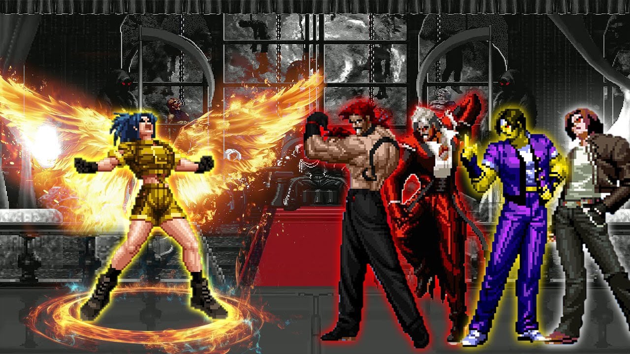 [Mugen KOF] LEona YS Vs Kyo Kusanagi Team, Rugal Bernstein Team