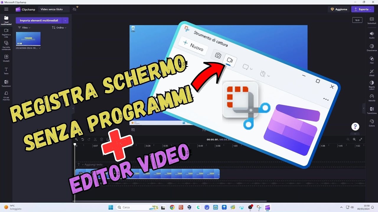 Registra lo schermo del PC con Strumento di Cattura in Windows 11