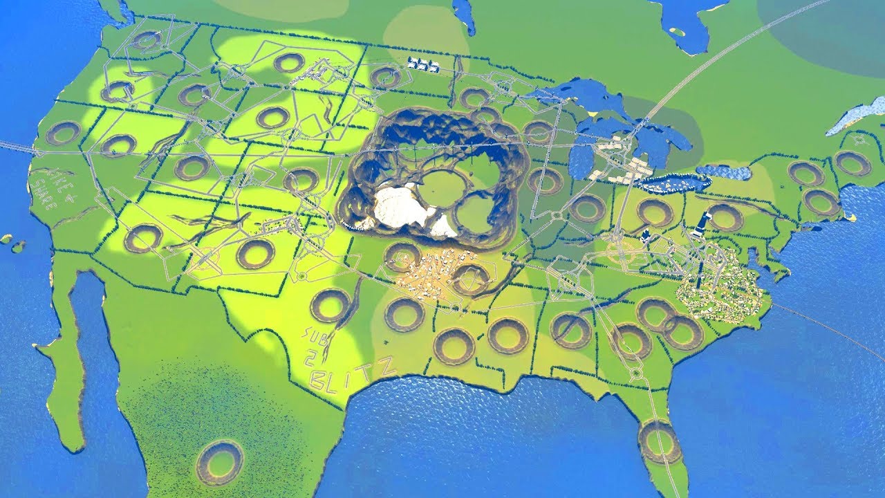 Destroying America With Natural Disasters And Terrible Roads in Cities Skylines