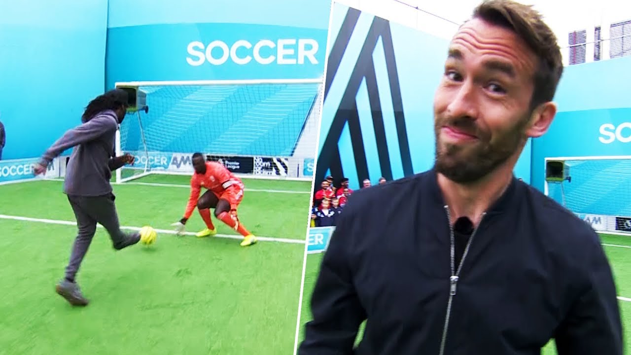 Fuchs winds up the goalkeeper! | Christian Fuchs vs Wretch 32 & DJ Spoony | Soccer AM Pro AM