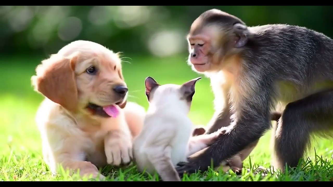 Funny & Cute Pets Compilation – Monkey, Puppy, and Kitten Love #010