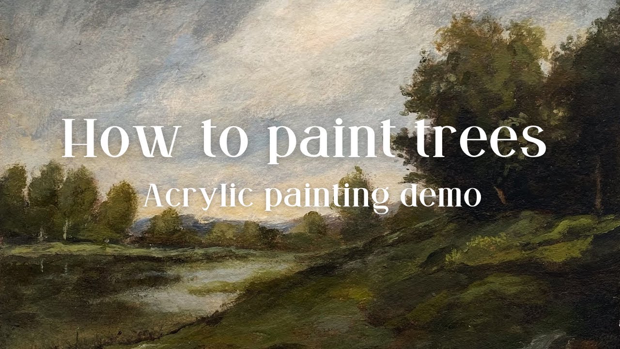 How to paint TREES | Acrylic painting demo