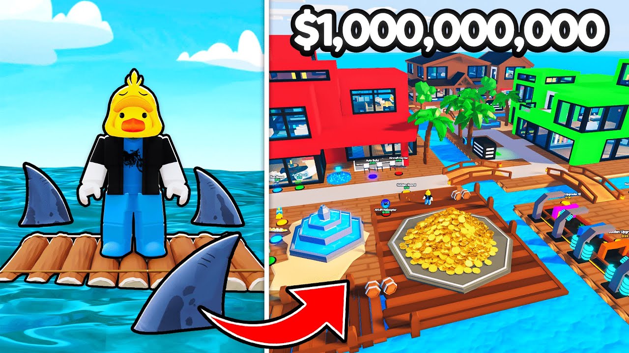 Я построил мегаплот МАКСИМАЛЬНОГО УРОВНЯ в Roblox Raft Tycoon!