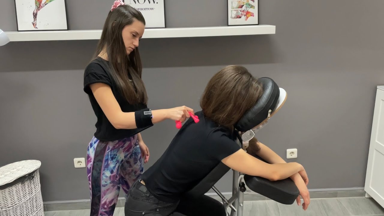 Time to ASMR sleep massage - Amazing ASMR chair massage with Bulgarian girl Steffi