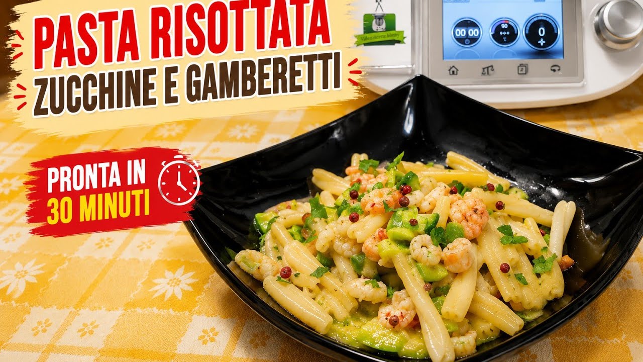 Pasta risottata con zucchine e gamberetti per bimby TM7 TM6 TM5 TM31