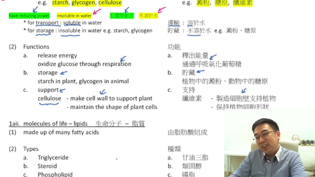 Herman Yeung - HKDSE Biology Chapter 1a - molecules of life 生命分子