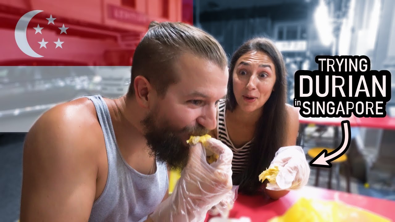 Americans Try DURIAN in Singapore - World's SMELLIEST Fruit