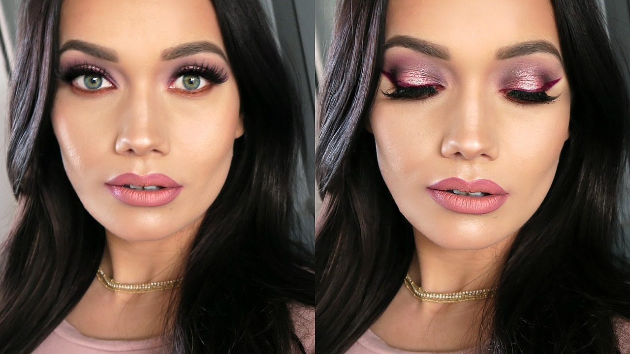 Vampy Halo Eyes + Berry Liner & Glowing Skin | Colour Pop Makeup Tutorial