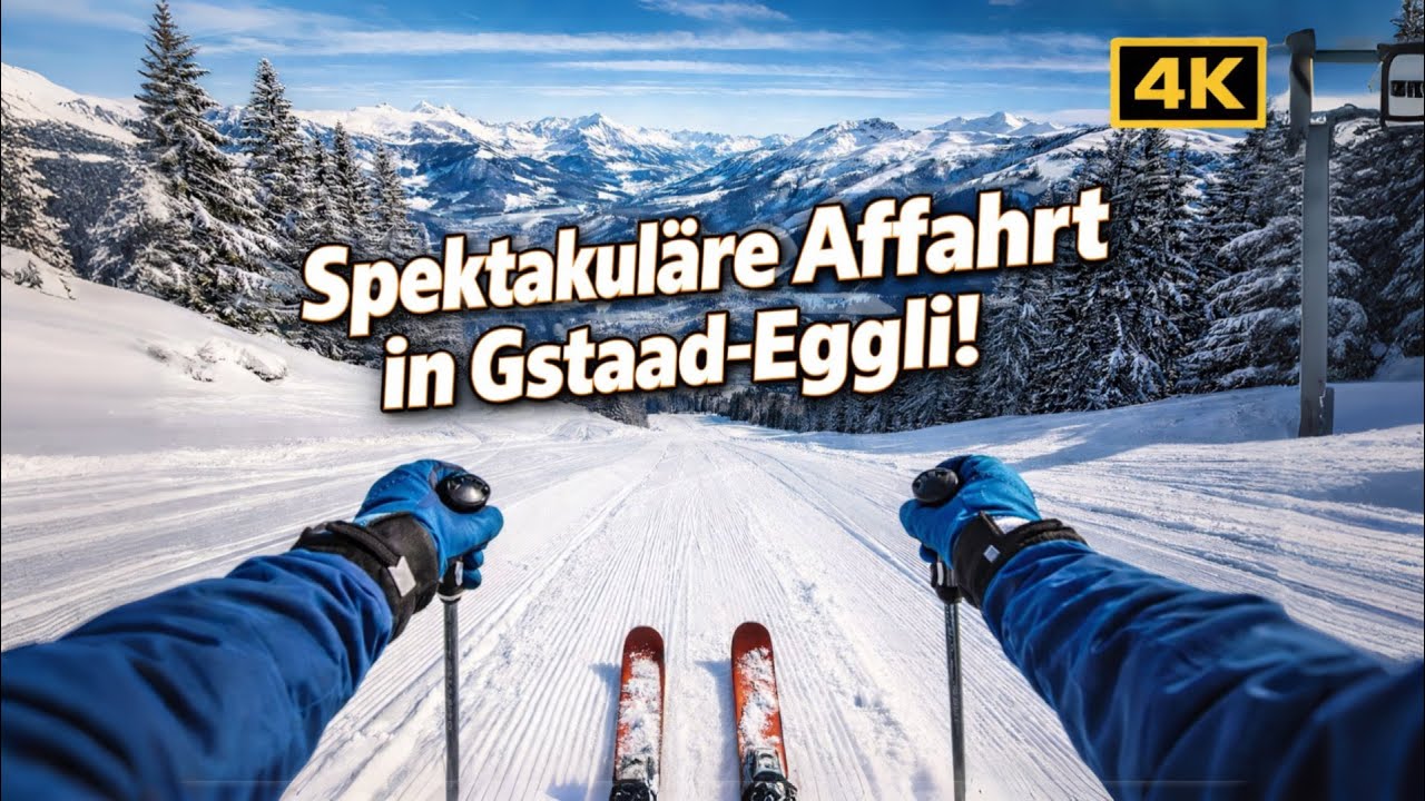 POV Komplette Abfahrt in Gstaad - Eggli. Entspanntes Skifahren