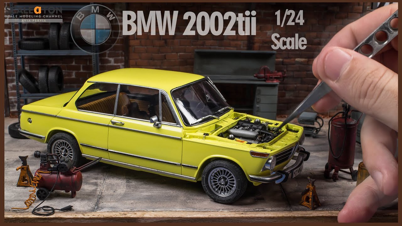 Супердетализированная масштабная модель BMW 2002tii | Сборка BMW2002tii от Hasegawa с наборами де...