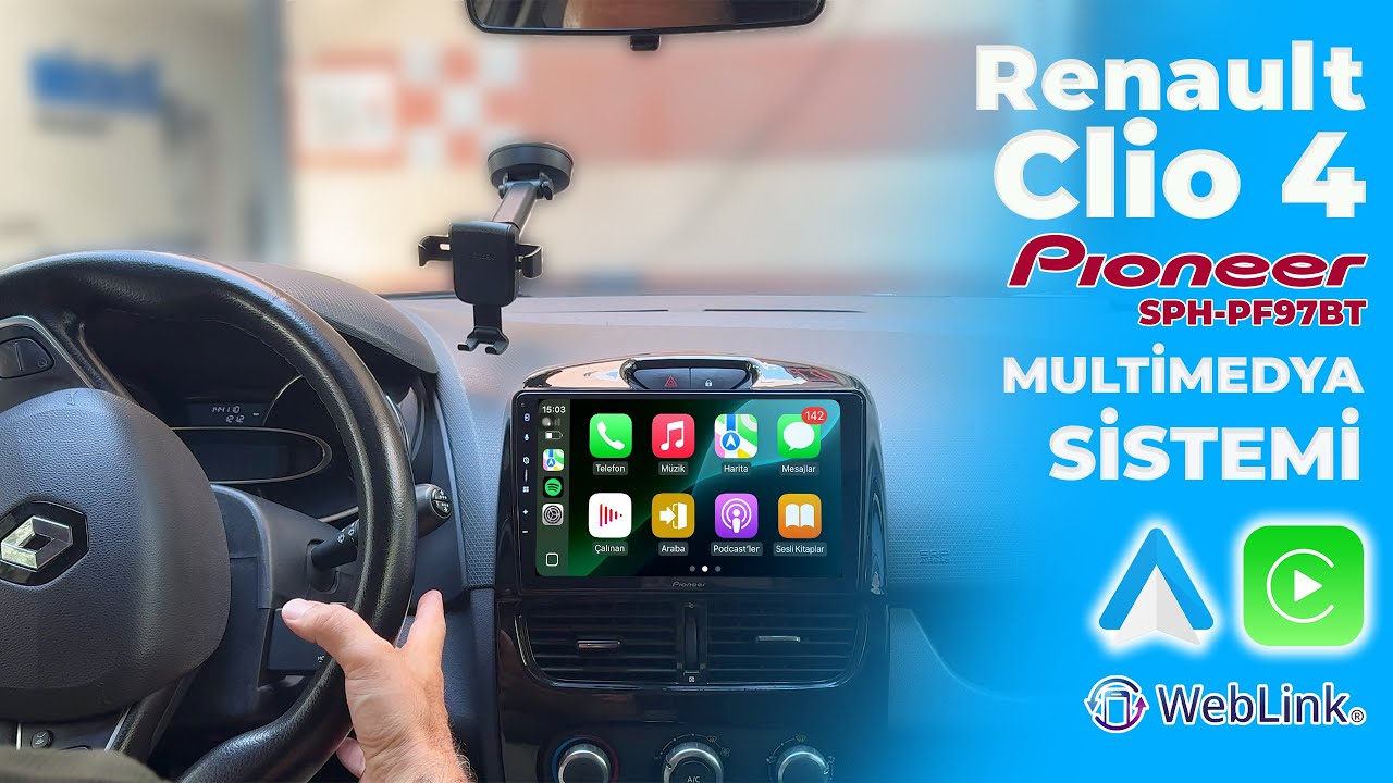 Renault Clio 4 (2012-2019) CarPlay ve AndroidAuto Destekli Pioneer SPH-PF97BT Multimedya➡22-2019