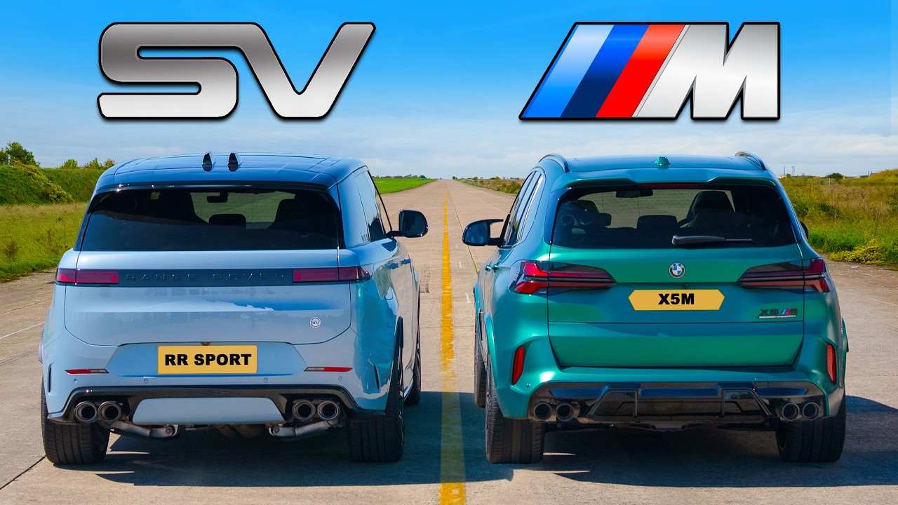 BMW X5M v Range Rover SV: DRAG RACE