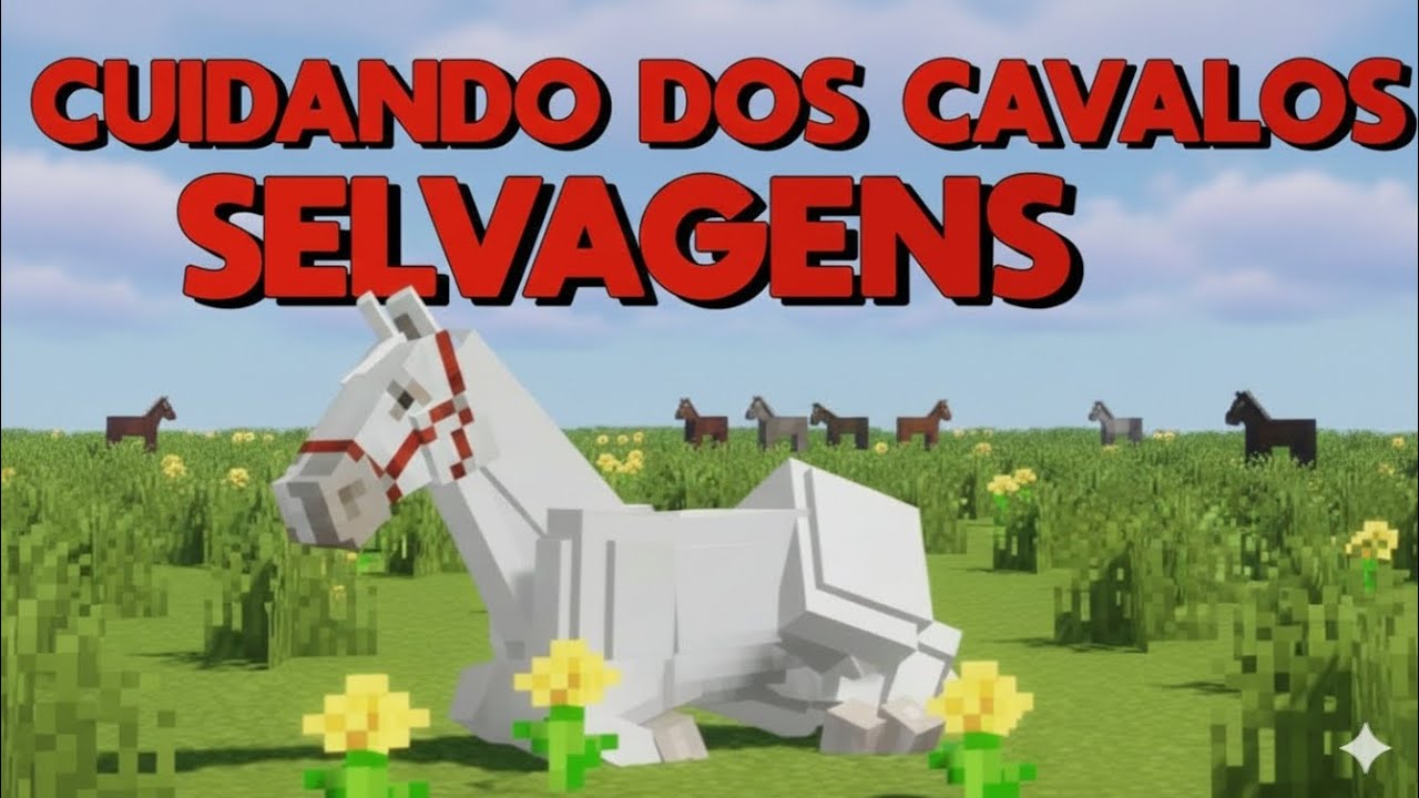 cuidando dos cavalos selvagens (MINECRAFT FAZENDA EP 18 )