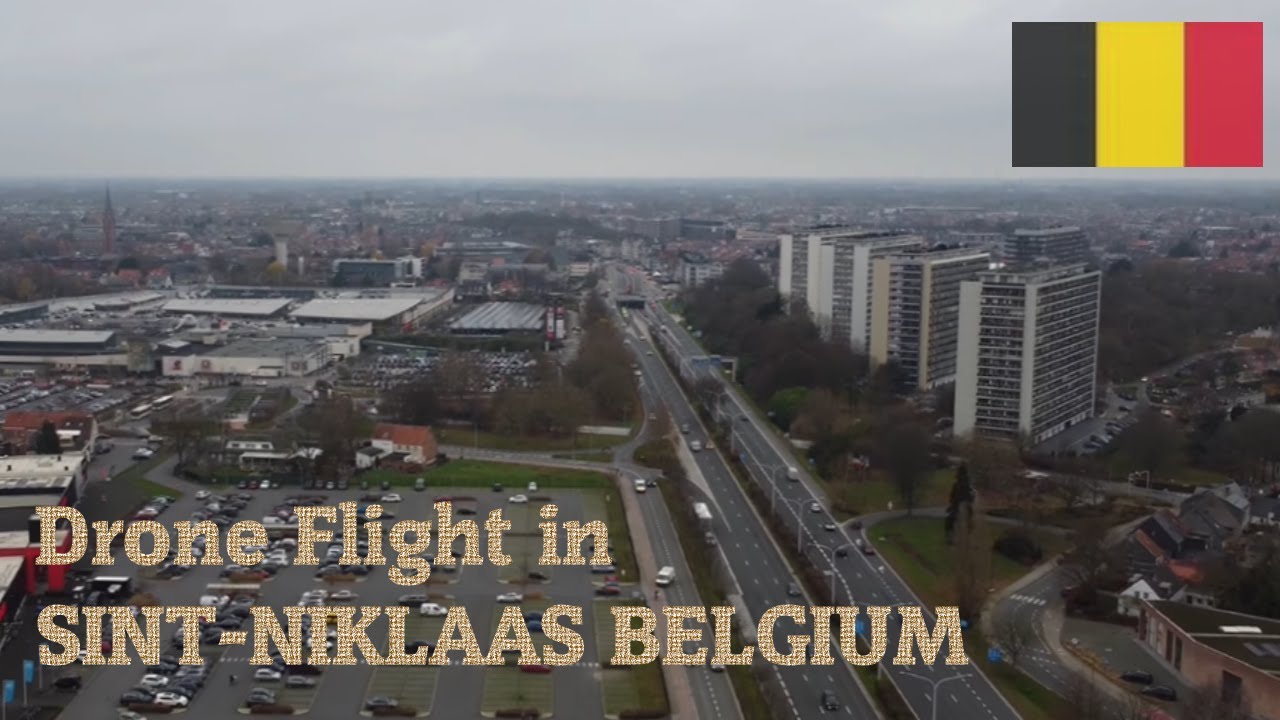 Drone Flight over Sint-Niklaas Belgium: Christmas Market & Winter Fair