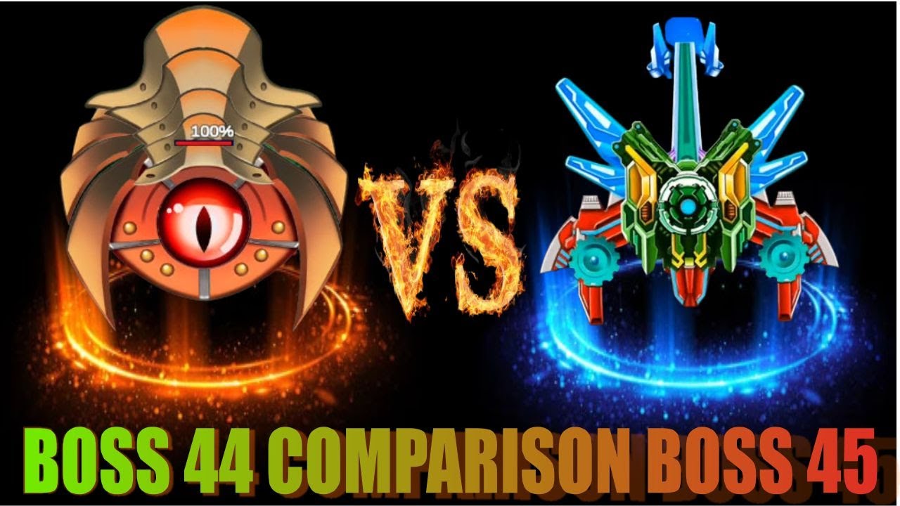 How alien shooter boss 44 vs boss 45 Galaxy Attack comparison mode @WorldBosses