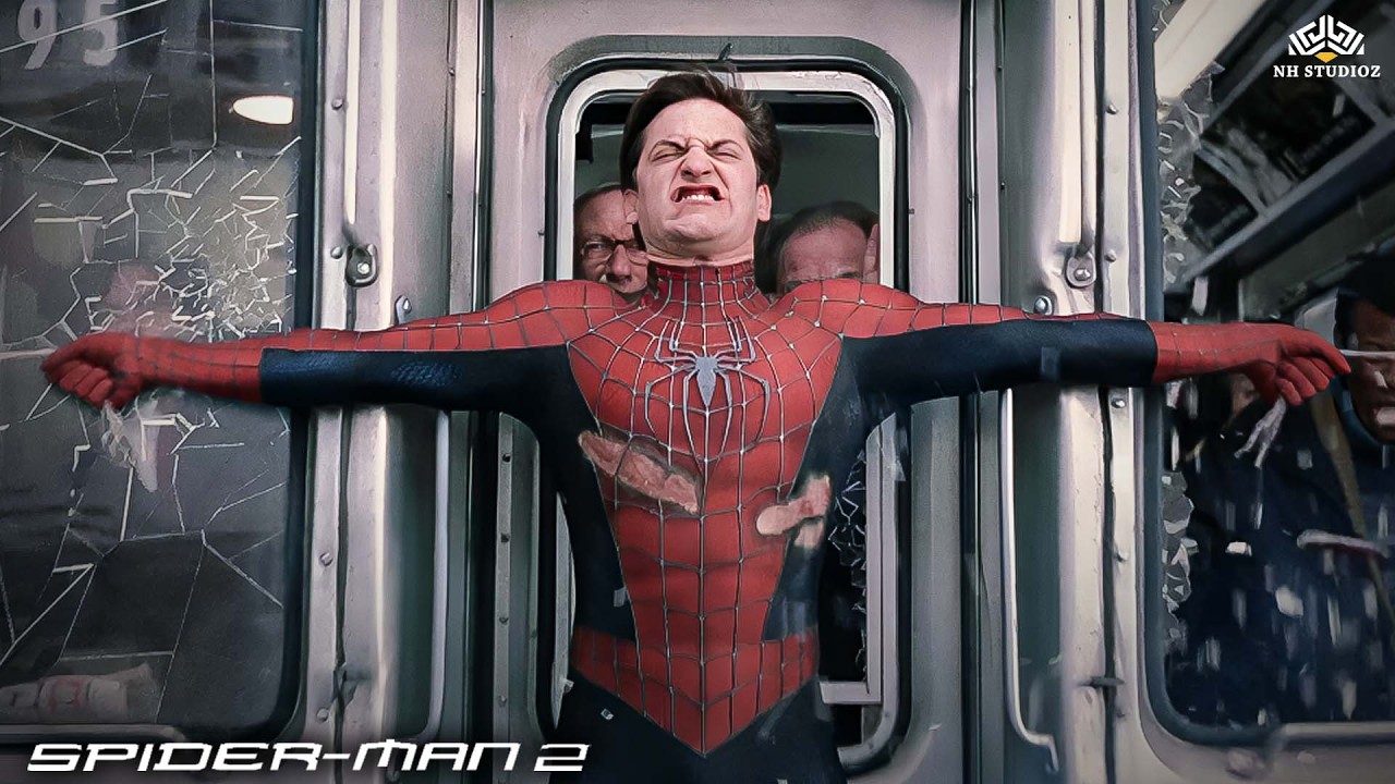 Spider-Man 2 ने रोक दी तेज़ दौड़ती ट्रेन! 🚆🔥| Tobey Maguire | Superhit Hollywood Movie Hindi Dubbed
