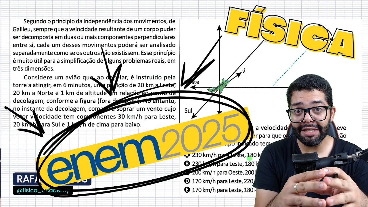 Enem 2025 - Segundo o princípio da independência dos movimentos, de Galileu, sempre que a velocidade