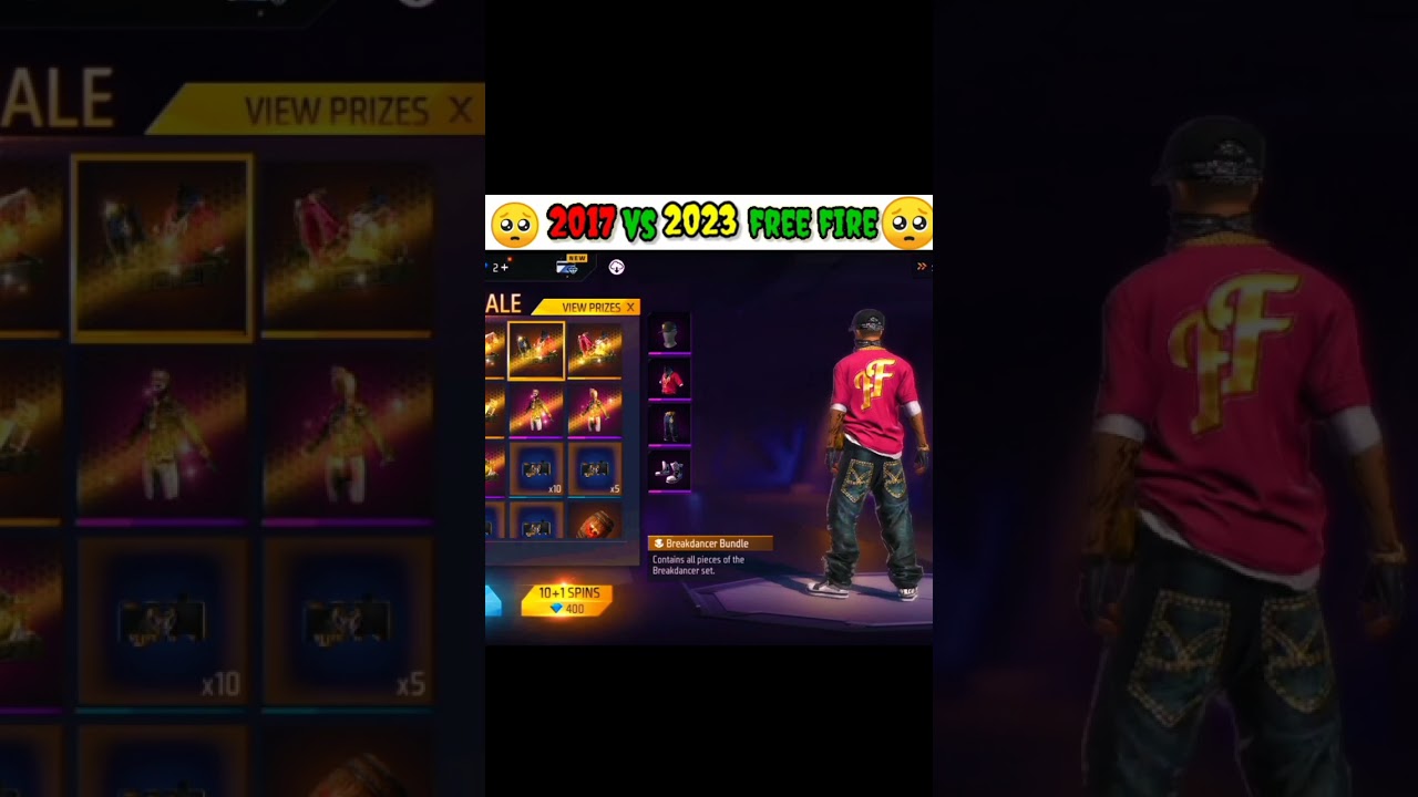 2017 vs 2023 free fire ~ difference 🥺 #shorts #2017freefire