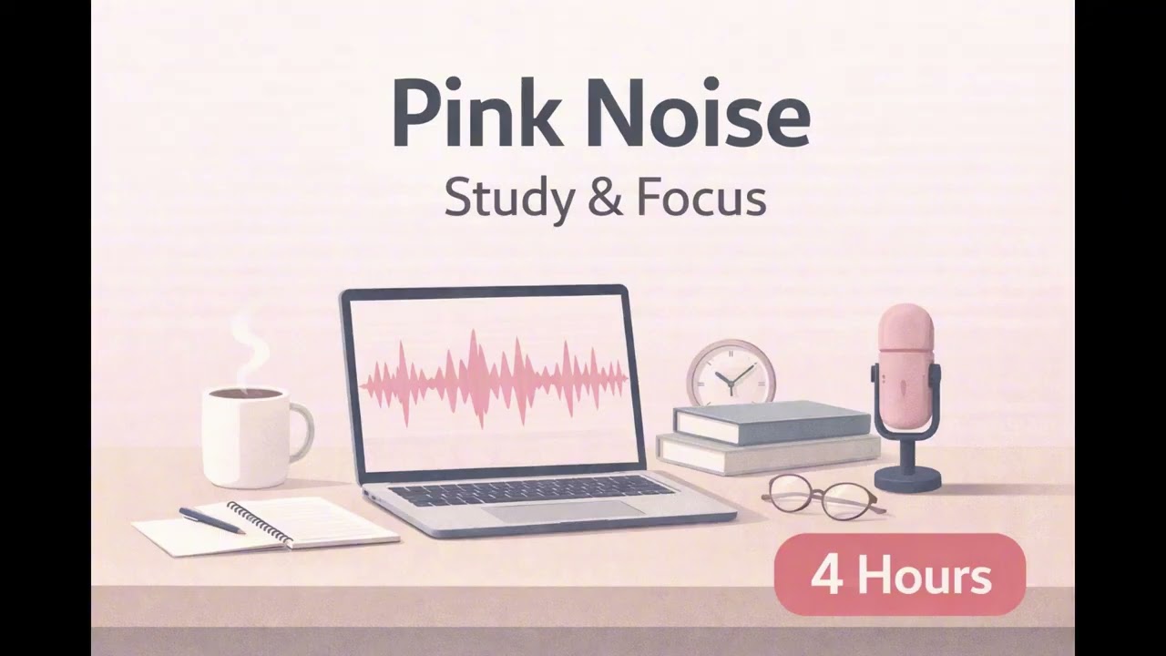 핑크 노이즈 4시간 | Pink Noise for Study & Focus | 집중·공부용 | 광고 없음