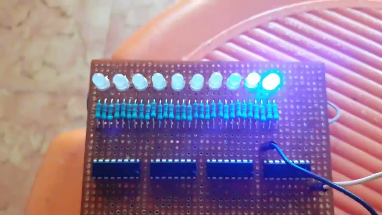 Ten RGB led chaser using Four SN74HC595N Shift Register and ARDUINO UNO
