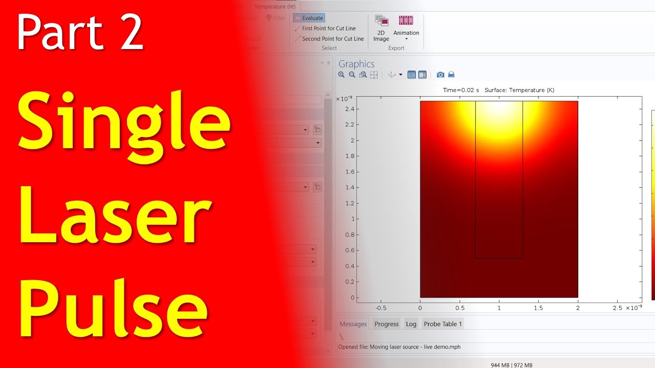 How to model a single laser pulse in COMSOL Multiphysics | Laser Modeling, Heat Transfer - Part 2
