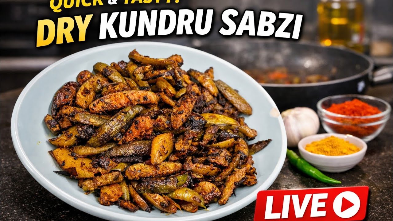Simple Dry Kundru Sabzi | Quick Dinner Recipe LIVE | Easy Tindora Fry