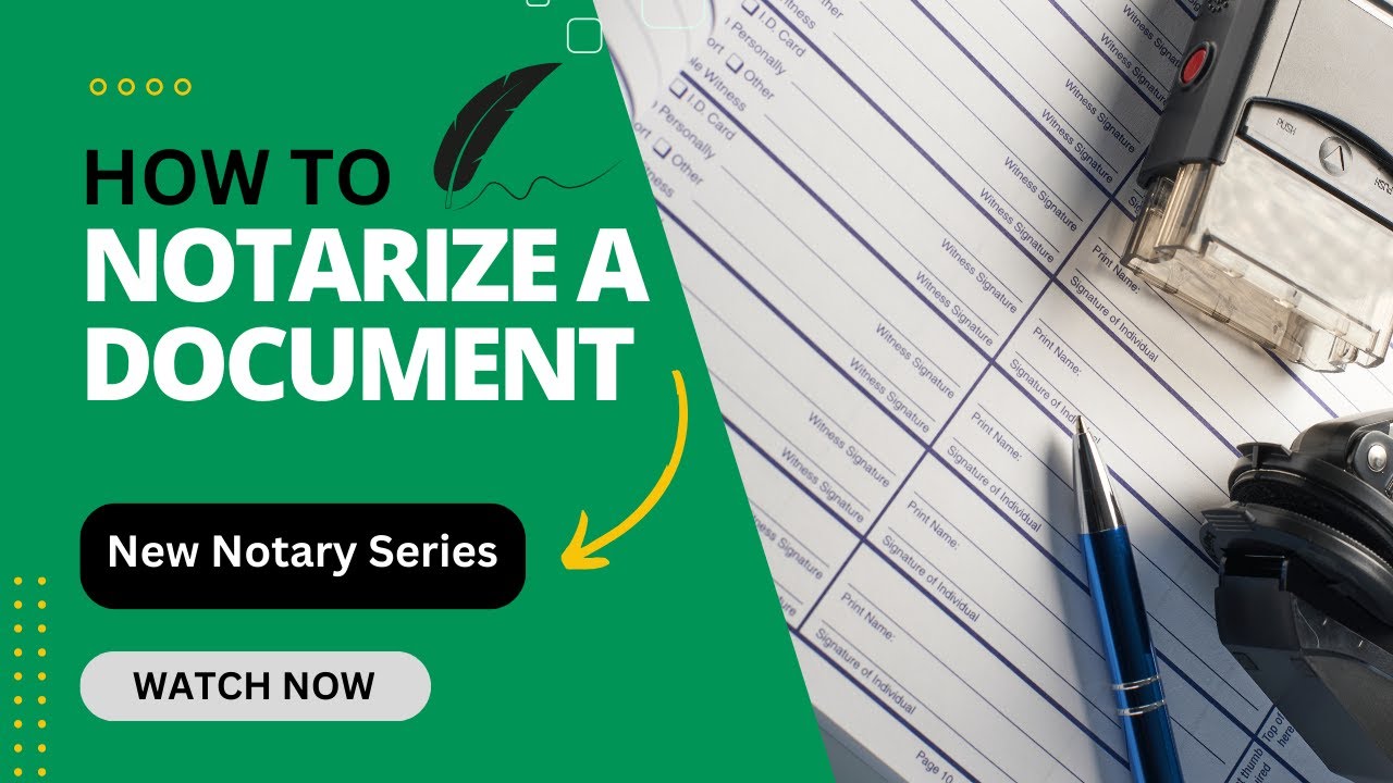How to Notarize a Document