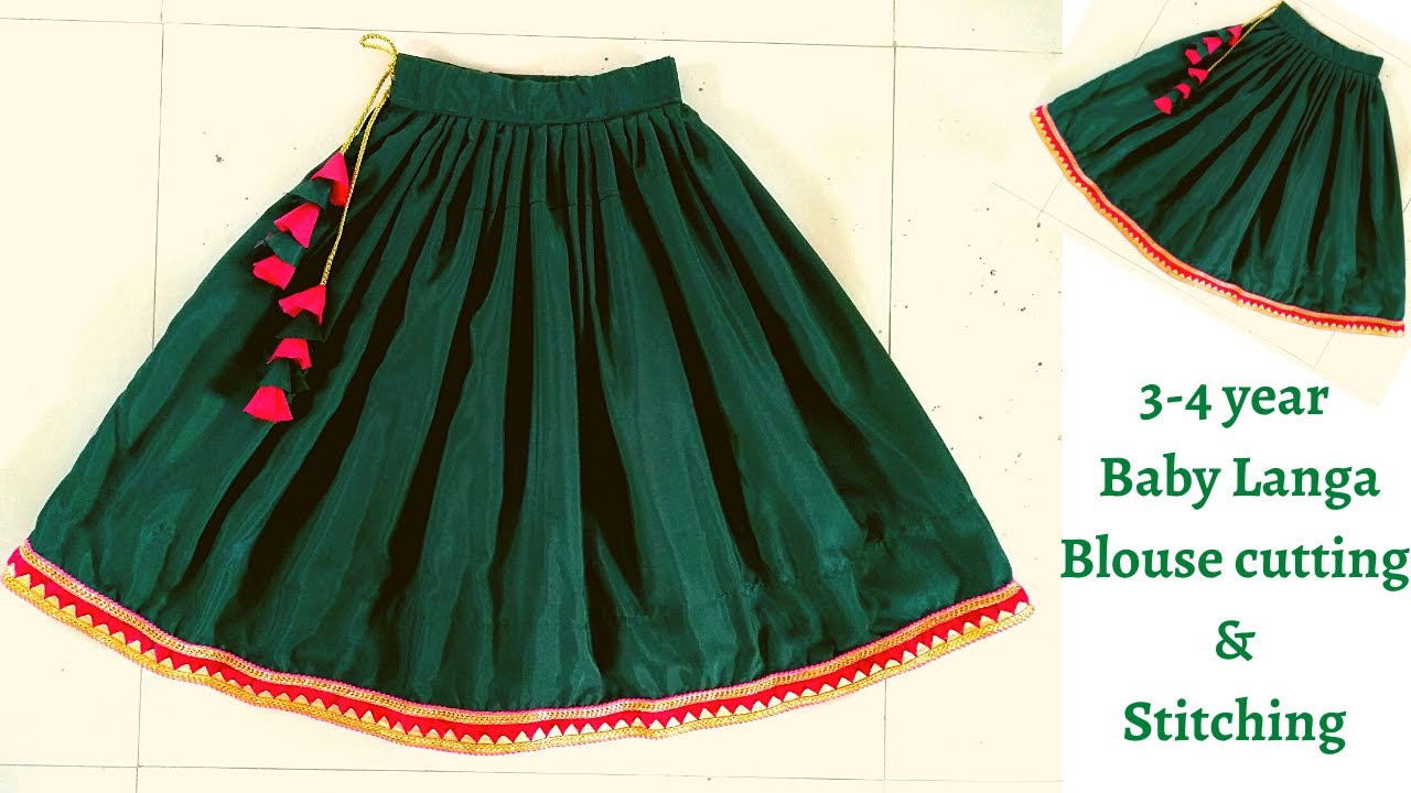 3 to 4 year Baby langa blouse cutting and stitching|Kids langa blouse easy way |renukafashiontrendz