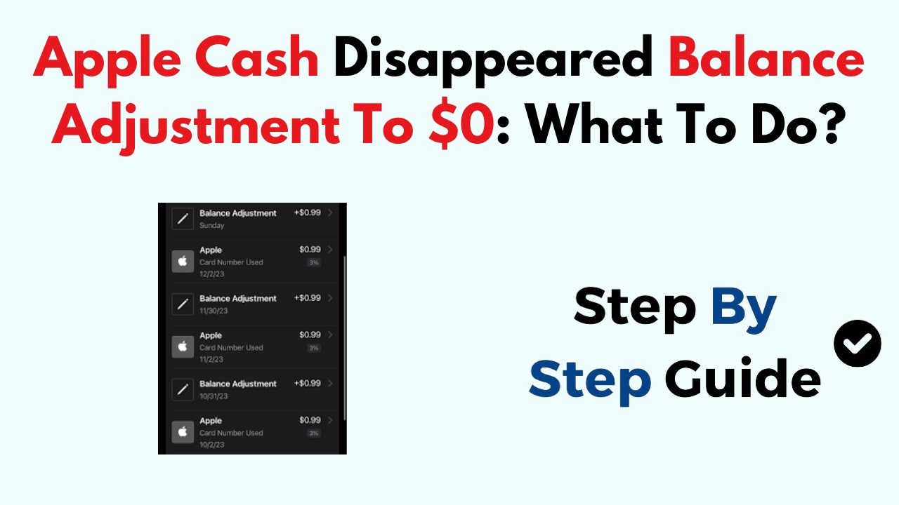 Apple Cash Disappeared Balance Adjustment To $0: What To Do?