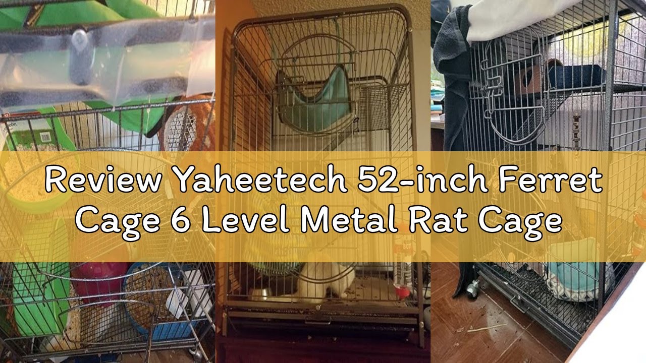 Review Yaheetech 52-inch Ferret Cage 6 Level Metal Rat Cage with 3 Front Doors/Feeder/Wheels Small A