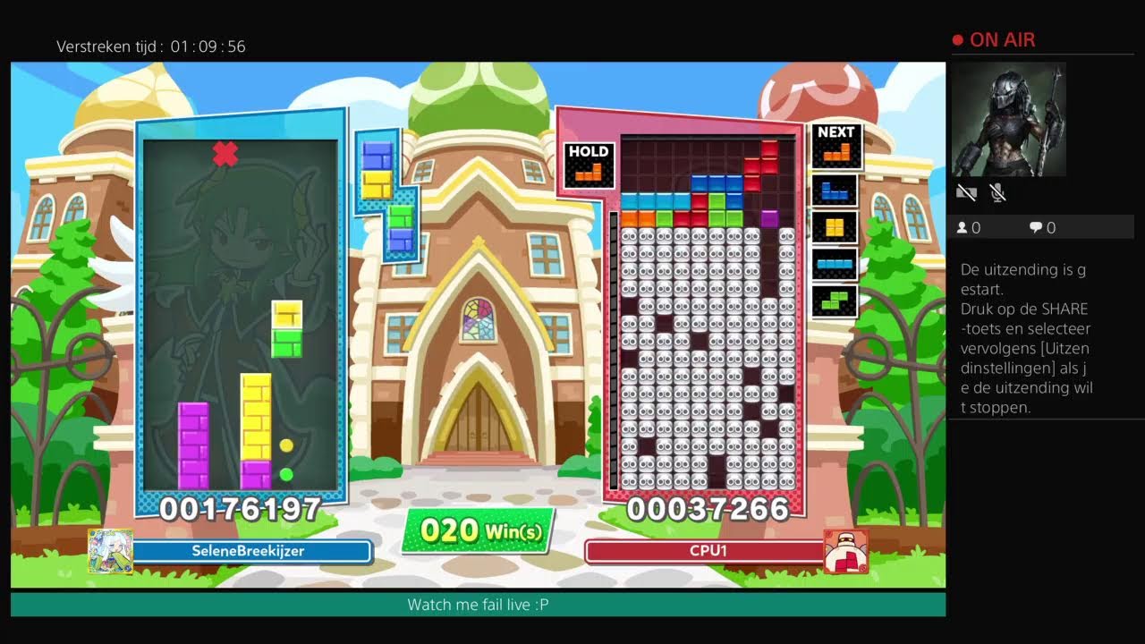 Live: Failing at Tetris & Puyo