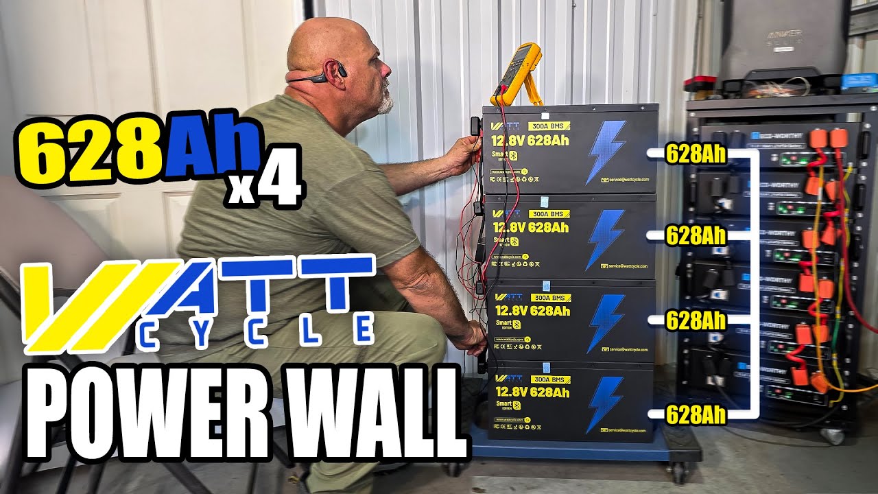 Самодельная домашняя сетевая розетка на 48 В — эти батареи WattCycle 12 В 628 Ач — это совершенно...