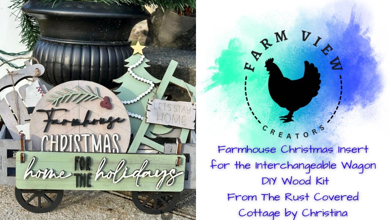 Farmhouse Christmas Wagon Insert | DIY Wood Kit from @RustCoveredCottage 